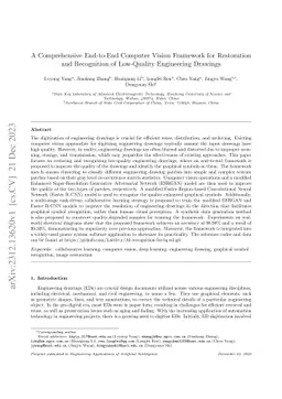 A Comprehensive End-to-End Computer Vision Framework for Restoration and
  Recognition of Low-Quality Engineering Drawings