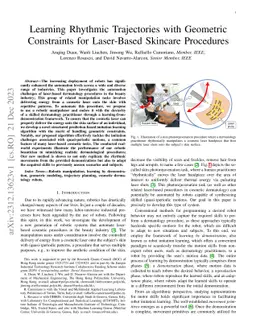 Learning Rhythmic Trajectories with Geometric Constraints for
  Laser-Based Skincare Procedures