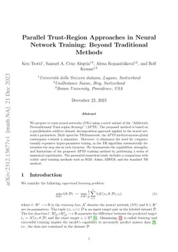 Parallel Trust-Region Approaches in Neural Network Training: Beyond
  Traditional Methods