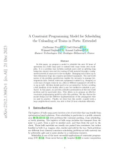 A Constraint Programming Model for Scheduling the Unloading of Trains in
  Ports: Extended