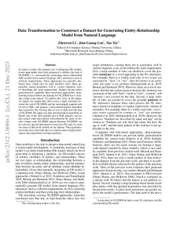 Data Transformation to Construct a Dataset for Generating
  Entity-Relationship Model from Natural Language