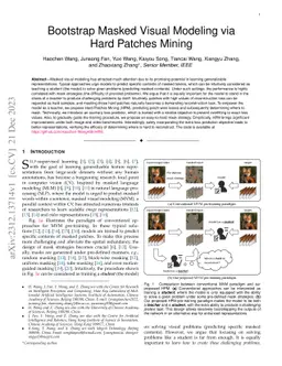 Bootstrap Masked Visual Modeling via Hard Patches Mining