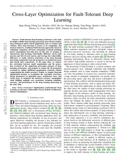 Cross-Layer Optimization for Fault-Tolerant Deep Learning
