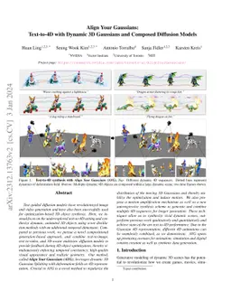 Align Your Gaussians: Text-to-4D with Dynamic 3D Gaussians and Composed
  Diffusion Models