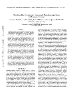 Benchmarking Evolutionary Community Detection Algorithms in Dynamic
  Networks