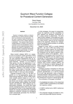 Quantum Wave Function Collapse for Procedural Content Generation