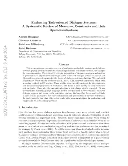 Evaluating Task-oriented Dialogue Systems: A Systematic Review of
  Measures, Constructs and their Operationalisations
