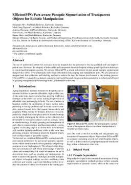 EfficientPPS: Part-aware Panoptic Segmentation of Transparent Objects
  for Robotic Manipulation