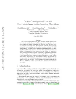 On the Convergence of Loss and Uncertainty-based Active Learning
  Algorithms