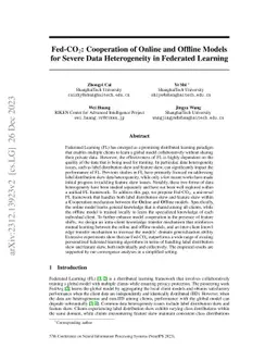 Fed-CO2: Cooperation of Online and Offline Models for Severe Data
  Heterogeneity in Federated Learning