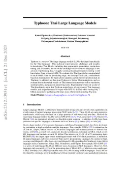 Typhoon: Thai Large Language Models
