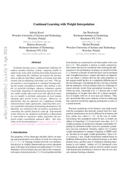 Continual Learning with Weight Interpolation