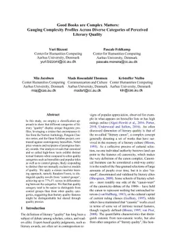 Good Books are Complex Matters: Gauging Complexity Profiles Across
  Diverse Categories of Perceived Literary Quality