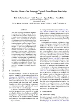 Teaching Llama a New Language Through Cross-Lingual Knowledge Transfer