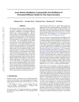Score identity Distillation: Exponentially Fast Distillation of
  Pretrained Diffusion Models for One-Step Generation