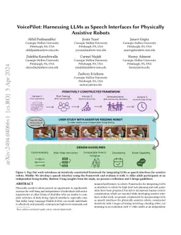 VoicePilot: Harnessing LLMs as Speech Interfaces for Physically
  Assistive Robots
