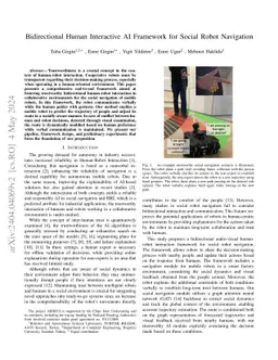 Bidirectional Human Interactive AI Framework for Social Robot Navigation