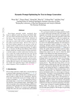 Dynamic Prompt Optimizing for Text-to-Image Generation