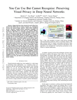 You Can Use But Cannot Recognize: Preserving Visual Privacy in Deep
  Neural Networks