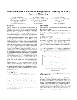 Precision Guided Approach to Mitigate Data Poisoning Attacks in
  Federated Learning