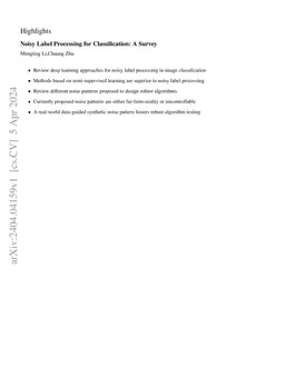 Noisy Label Processing for Classification: A Survey