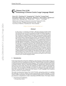 Chinese Tiny LLM: Pretraining a Chinese-Centric Large Language Model