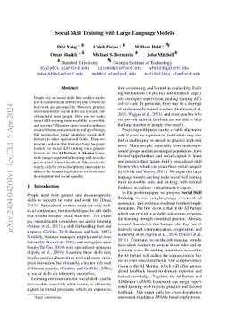 Social Skill Training with Large Language Models