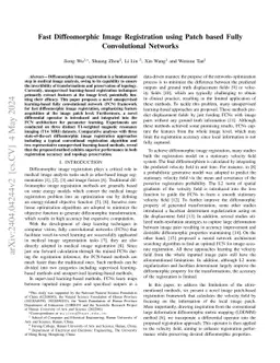 Fast Diffeomorphic Image Registration using Patch based Fully
  Convolutional Networks