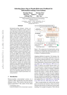 Selecting Query-bag as Pseudo Relevance Feedback for Information-seeking
  Conversations