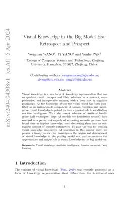 Visual Knowledge in the Big Model Era: Retrospect and Prospect