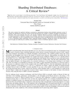 Sharding Distributed Databases: A Critical Review