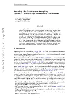 Counting Like Transformers: Compiling Temporal Counting Logic Into
  Softmax Transformers