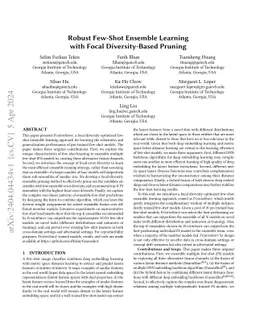 Robust Few-Shot Ensemble Learning with Focal Diversity-Based Pruning