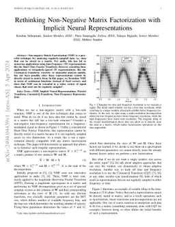 Rethinking Non-Negative Matrix Factorization with Implicit Neural Representations