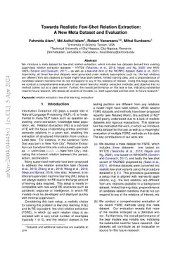 Towards Realistic Few-Shot Relation Extraction: A New Meta Dataset and
  Evaluation