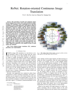 RoNet: Rotation-oriented Continuous Image Translation