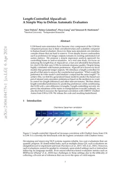 Length-Controlled AlpacaEval: A Simple Way to Debias Automatic Evaluators