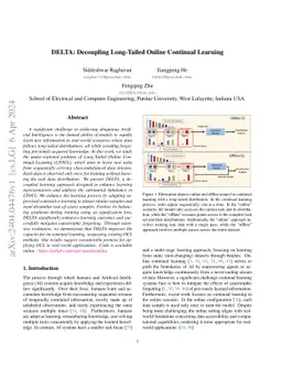 DELTA: Decoupling Long-Tailed Online Continual Learning