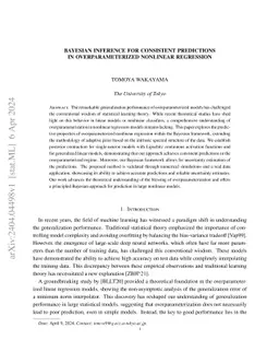 Bayesian Inference for Consistent Predictions in Overparameterized
  Nonlinear Regression