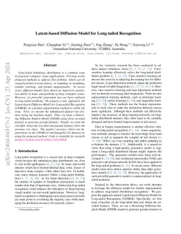 Latent-based Diffusion Model for Long-tailed Recognition