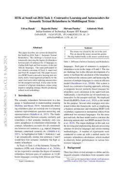 IITK at SemEval-2024 Task 1: Contrastive Learning and Autoencoders for
  Semantic Textual Relatedness in Multilingual Texts