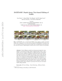 DATENeRF: Depth-Aware Text-based Editing of NeRFs