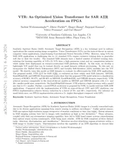 VTR: An Optimized Vision Transformer for SAR ATR Acceleration on FPGA