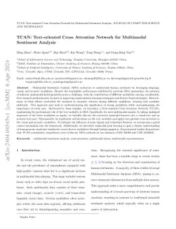 TCAN: Text-oriented Cross Attention Network for Multimodal Sentiment Analysis