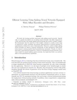 Stable Learning Using Spiking Neural Networks Equipped With Affine Encoders and Decoders