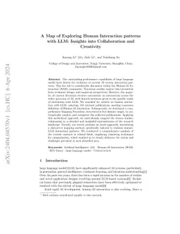 A Map of Exploring Human Interaction patterns with LLM: Insights into
  Collaboration and Creativity