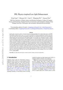 PIE: Physics-inspired Low-light Enhancement
