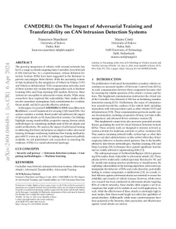 CANEDERLI: On The Impact of Adversarial Training and Transferability on
  CAN Intrusion Detection Systems