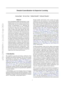 Domain Generalisation via Imprecise Learning