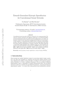 Towards Generalized Entropic Sparsification for Convolutional Neural
  Networks